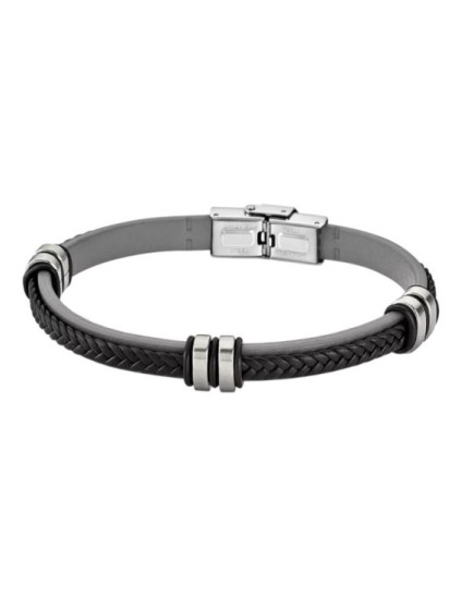 Pulsera Lotus LS1829-2/4 Hombre Acero y Cuero Gris | Joyería Parejo