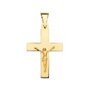 Cruz Oro 18K Borde Recto con Cristo 34x22 mm