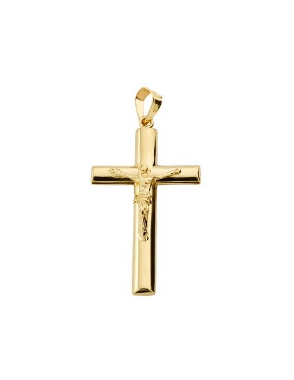 Cruz Oval Ouro 18K com Cristo 31x17 mm | Joyería Parejo