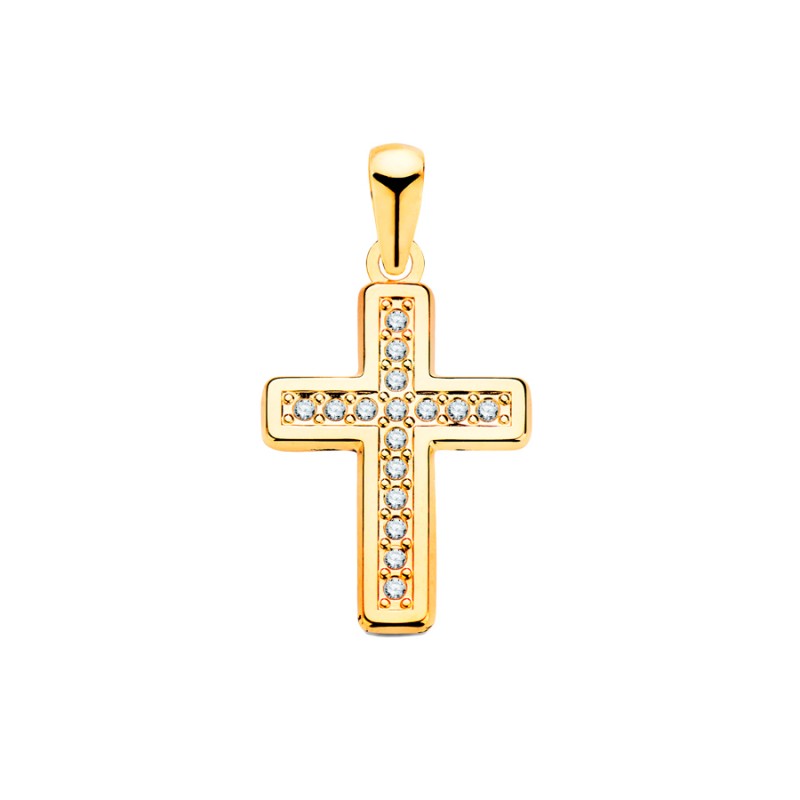 Cruz Oro 18K con Circonitas 19x13 mm | Joyería Parejo
