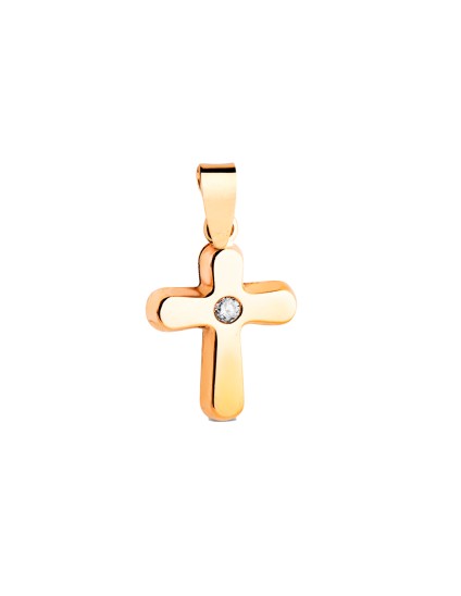 Cruz Oro 18K con Circonita Central 14x10 mm | Joyería Parejo