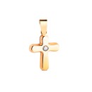 Cruz Oro 18K con Circonita Central 14x10 mm