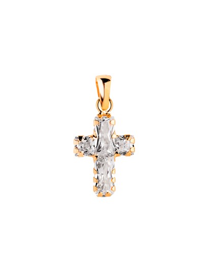 Cruz Oro 18K con Circonitas Talla Baguette 15x9.5 mm | Joyería Parejo
