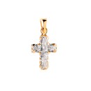Cruz Oro 18K con Circonitas Talla Baguette 15x9.5 mm