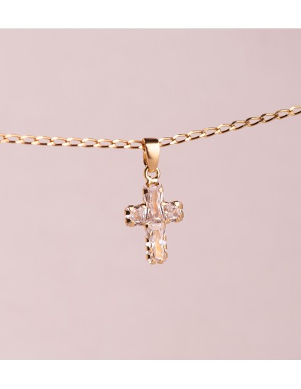 Cruz Oro 18K con Circonitas Talla Baguette 15x9.5 mm | Joyería Parejo
