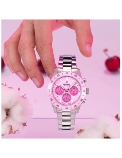 Relógio Festina F20693/2 Mulher Cerâmica Rosa | Joyería Parejo