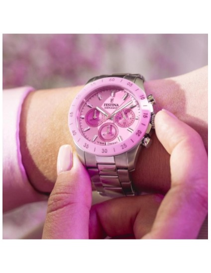 Relógio Festina F20693/2 Mulher Cerâmica Rosa | Joyería Parejo