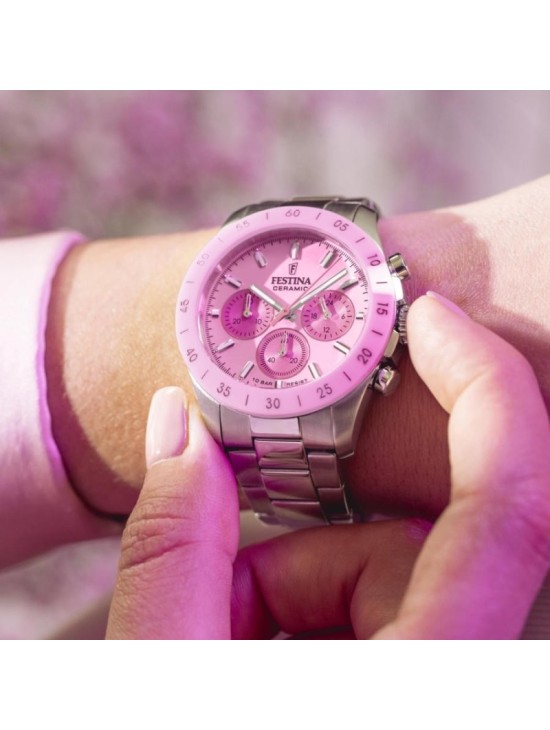 Festina F20693/2 Women's Pink Ceramic Watch | Joyería Parejo