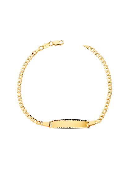 Pulsera Esclava Niño Oro 18K Barbada Hueca 17 cm | Joyería Parejo