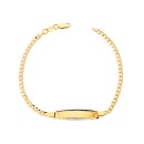 Pulsera Esclava Niño Oro 18K Barbada Hueca 17 cm