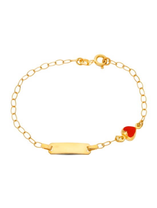 Pulsera Esclava Niña Oro 18K 16.5 cm Corazón Esmalte | Joyería Parejo