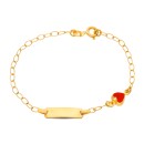Pulsera Esclava Niña Oro 18K 16.5 cm Corazón Esmalte