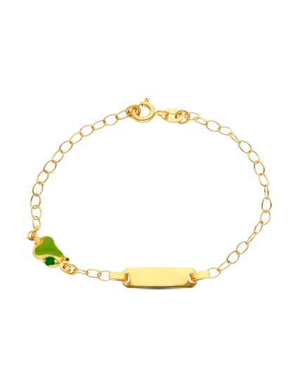 Pulsera Esclava Niña Oro 18K 16 cm Pera Esmalte | Joyería Parejo