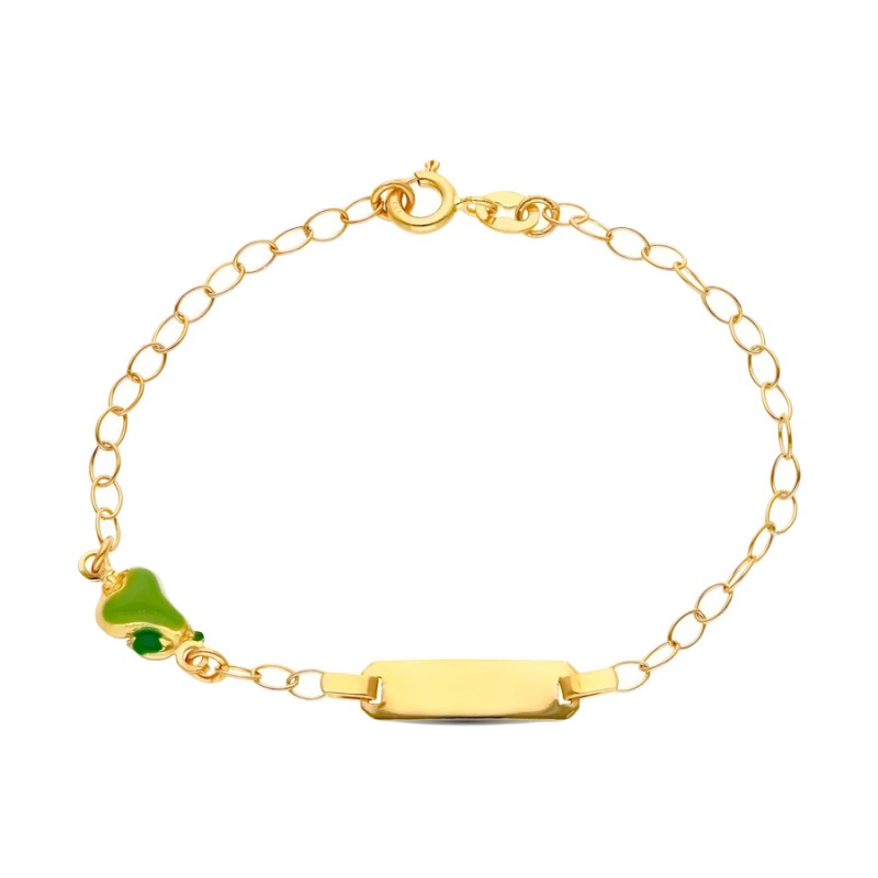 Pulsera Esclava Niña Oro 18K 16 cm Pera Esmalte | Joyería Parejo