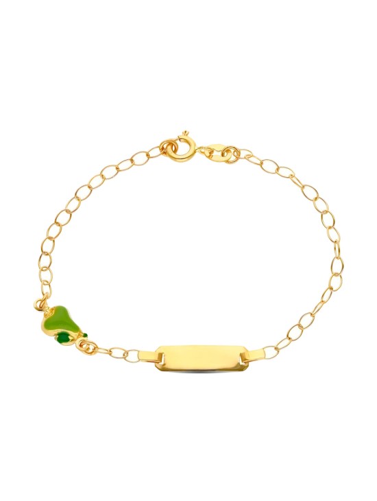 Pulsera Esclava Niña Oro 18K 16 cm Pera Esmalte | Joyería Parejo
