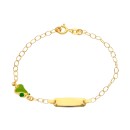 Pulsera Esclava Niña Oro 18K 16 cm Pera Esmalte