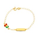 Pulsera Esclava Niña Oro 18K 16.5 cm Cereza Esmalte
