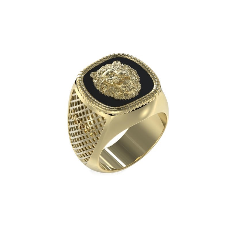 Anel Guess JUMR04003JWYGBK62 Dourado Leão Homem | Joyeria Parejo