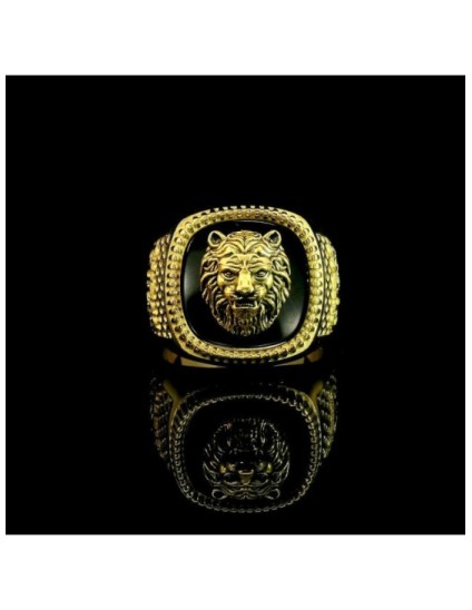 Anillo Guess JUMR04003JWYGBK64 Dorado León Hombre | Joyería Parejo