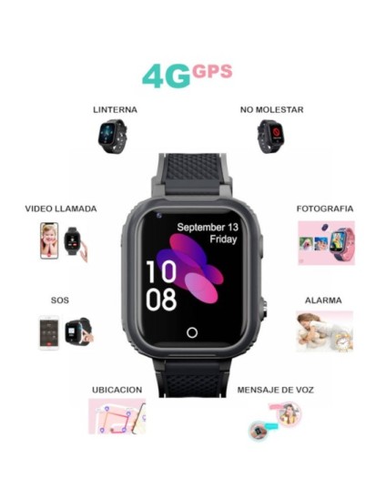 Reloj Derwye Smartwatch GPS Unisex Rosa - Llamadas | Joyería Parejo