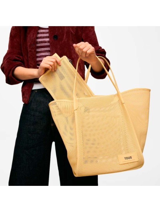 Capazo Grande Tous Tulip Mesh Amarillo 2002438405 | Joyería Parejo