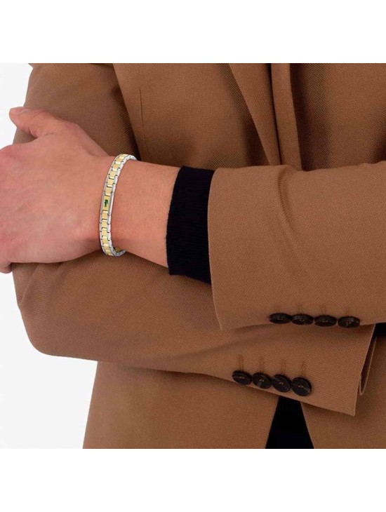 Pulsera Lacoste 2040586 Bicolor Dorado Hombre | Joyería Parejo