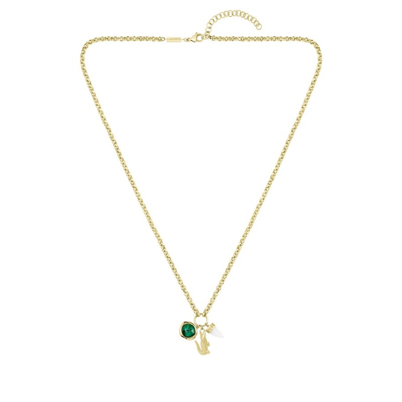 Collar Lacoste 2040615 Dorado con Piedra Verde | Joyería Parejo