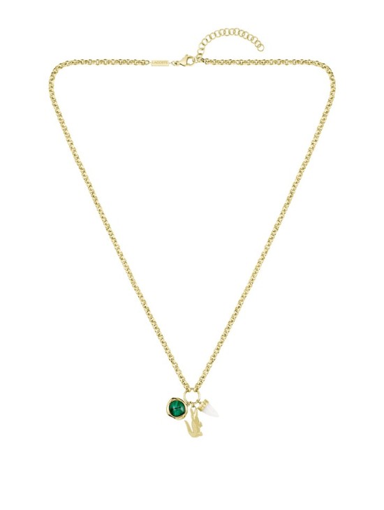 Collar Lacoste 2040615 Dorado con Piedra Verde | Joyería Parejo