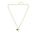 Collar Lacoste 2040615 Dorado con Colgantes y Piedra Verde