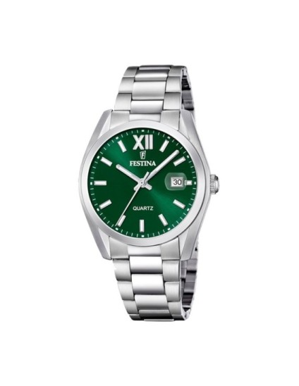 Relógio Festina Homem F20707/8 Prateado com Mostrador Verde | Joyer