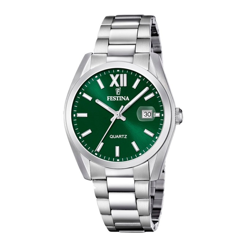 Reloj Festina Hombre F20707/8 Plata Esfera Verde | Joyería Parejo