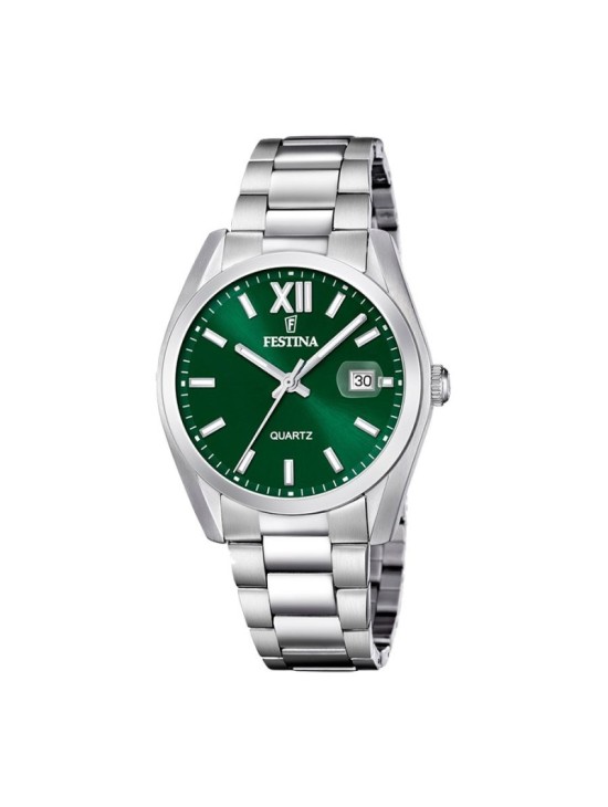 Reloj Festina Hombre F20707/8 Plata Esfera Verde | Joyería Parejo
