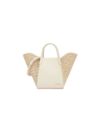Capazo Pequeño Tous Tulip Rafia Beige 2002438901 | Joyería Parejo