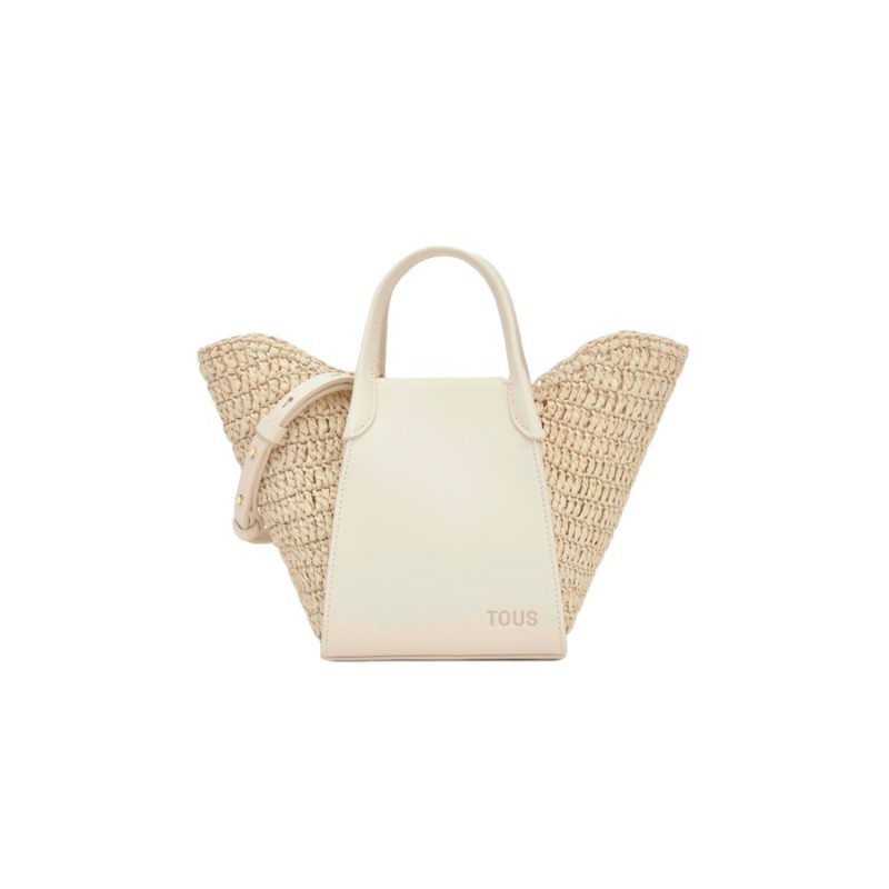 Capazo Pequeño Tous Tulip Rafia Beige 2002438901 | Joyería Parejo