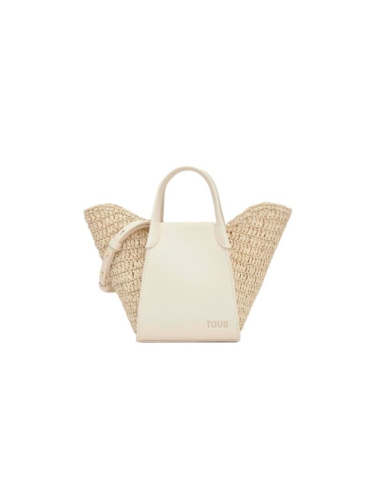 Capazo Pequeño Tous Tulip Rafia Beige 2002438901 | Joyería Parejo