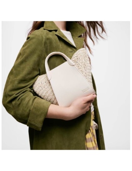 Capazo Pequeño Tous Tulip Rafia Beige 2002438901 | Joyería Parejo