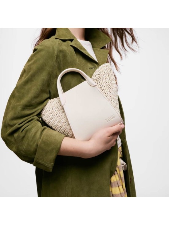 Capazo Pequeño Tous Tulip Rafia Beige 2002438901 | Joyería Parejo