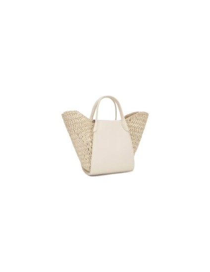 Capazo Pequeño Tous Tulip Rafia Beige 2002438901 | Joyería Parejo