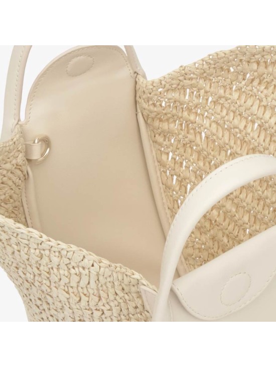 Capazo Pequeño Tous Tulip Rafia Beige 2002438901 | Joyería Parejo