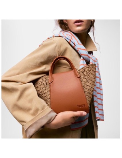 Capazo Pequeño Tous Tulip Rafia Camel 2002438944 | Joyería Parejo