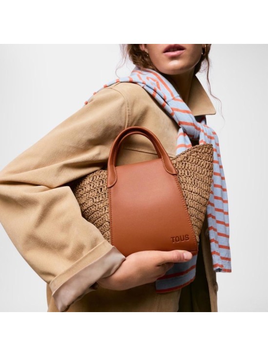 Capazo Pequeño Tous Tulip Rafia Camel 2002438944 | Joyería Parejo