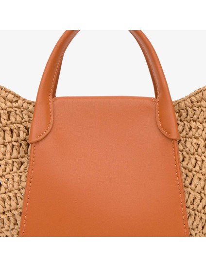 Capazo Pequeño Tous Tulip Rafia Camel 2002438944 | Joyería Parejo