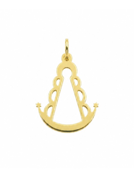 18K Gold Virgen del Rocío Silhouette Medal | Parejo Jewelry