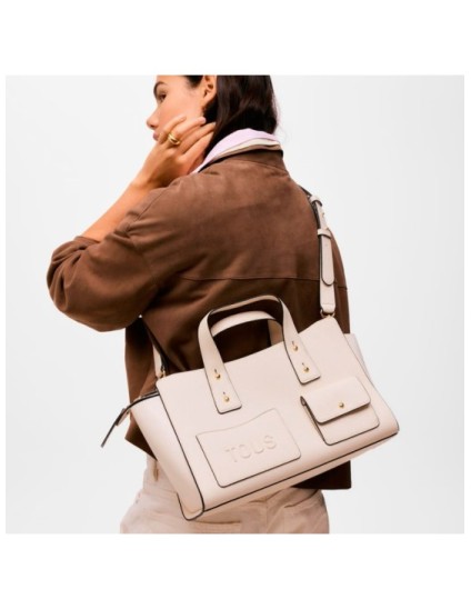 Bolso Bowling Tous Back to Basics Beige 2002437801 | Joyería Parejo