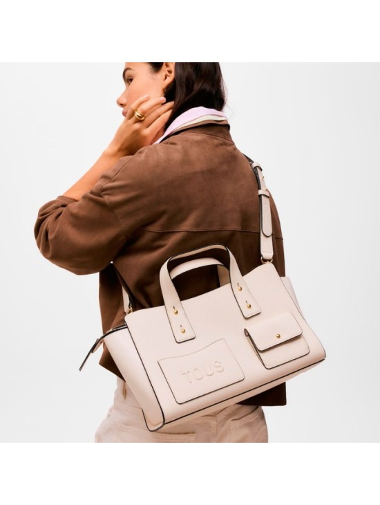 Bolso Bowling Tous Back to Basics Beige 2002437801 | Joyería Parejo