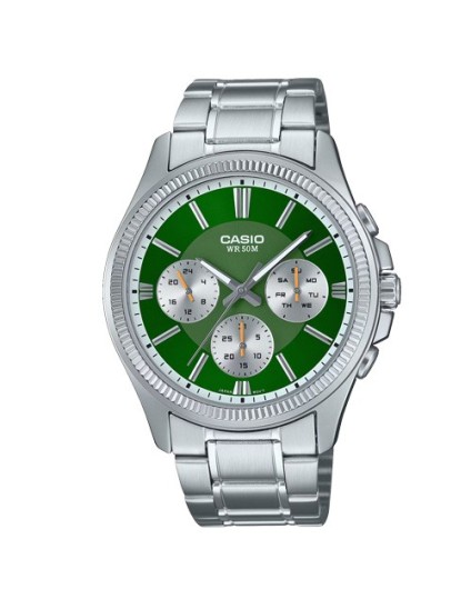 Reloj Casio Hombre MTP-1375D-3A Multifunción Verde | Joyería Parejo