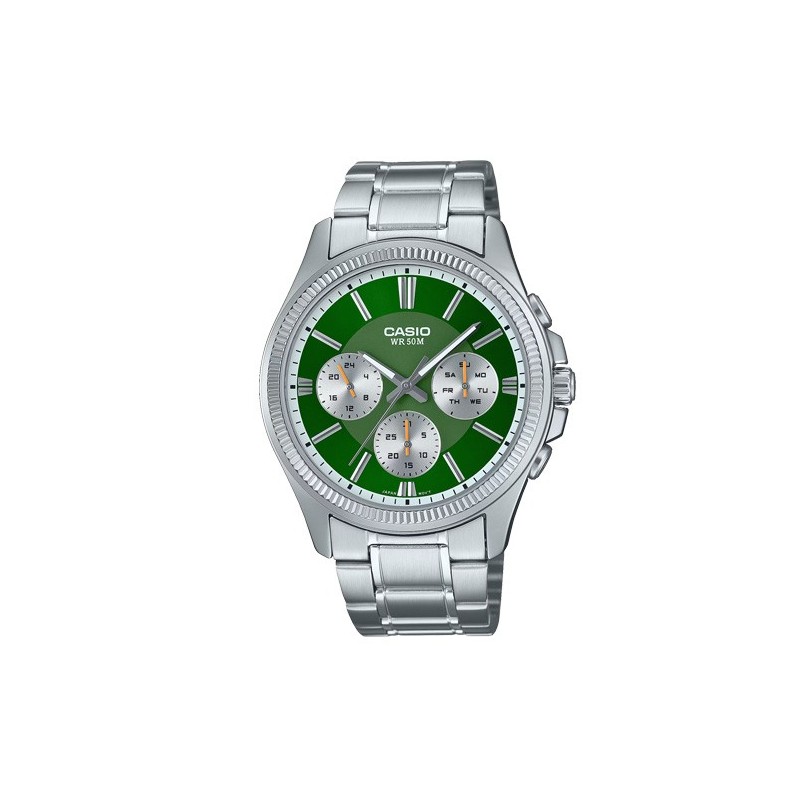 Reloj Casio Hombre MTP-1375D-3A Multifunción Verde | Joyería Parejo