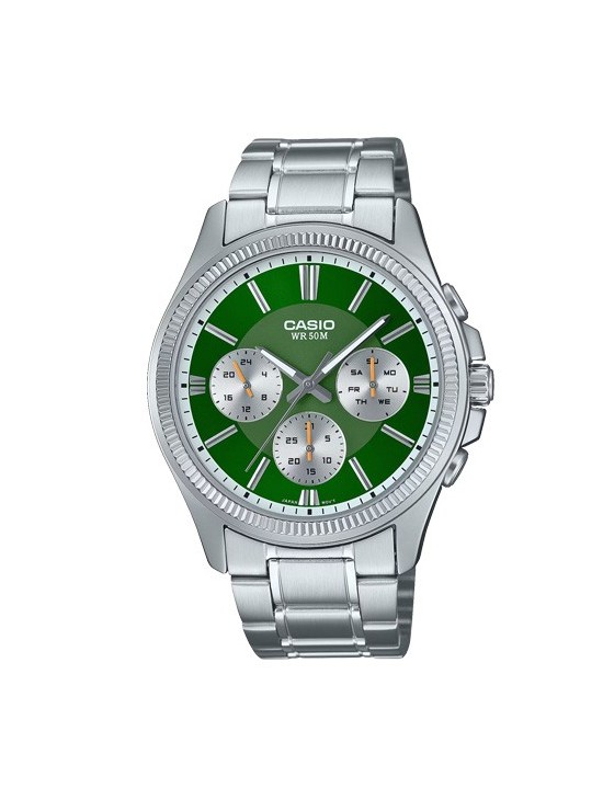 Reloj Casio Hombre MTP-1375D-3A Multifunción Verde | Joyería Parejo