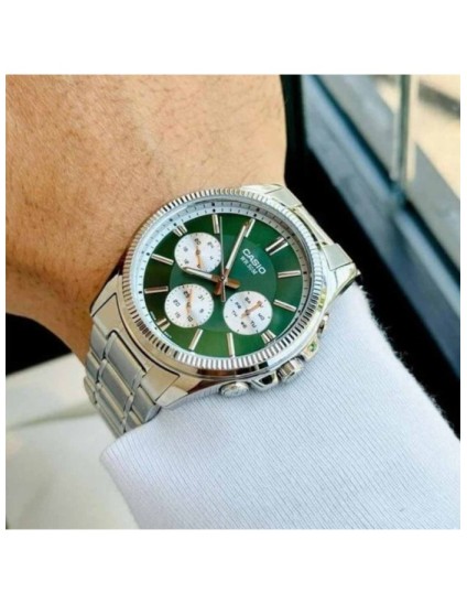Reloj Casio Hombre MTP-1375D-3A Multifunción Verde | Joyería Parejo