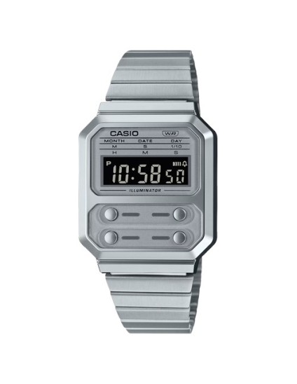 Reloj Casio Vintage A100WE-7B Digital Plateado | Joyería Parejo